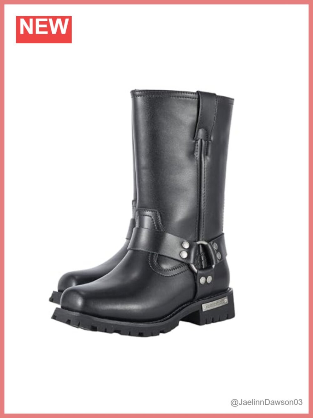 Women's Waterproof Faux Leather Motorcycle Riding Boots Mid Calf Non-slip